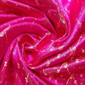 Pink Banarasi Brocade Silk Cotton Blend Fabric