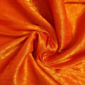Dark Orange Brocade Satin Silk Cotton Blend Fabric