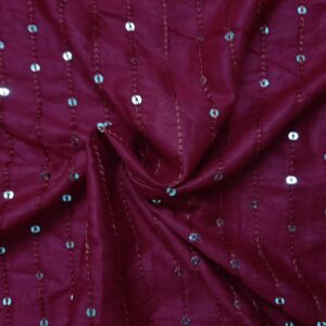 Soft Rayon Fabric (Maroon)  with Sequin Work ( 2.5 m ) for Women
